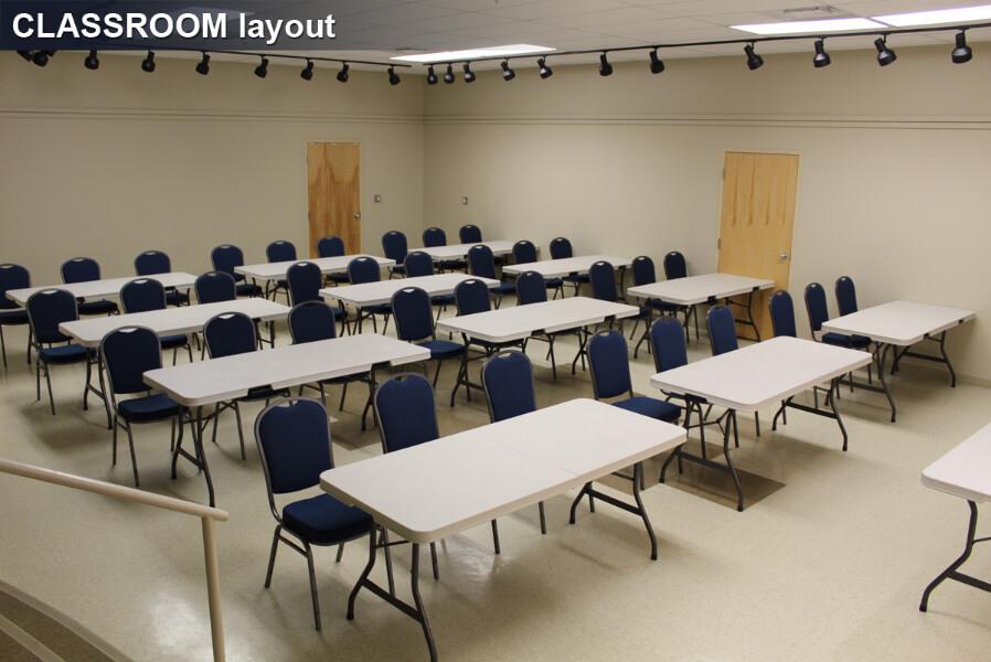 salle du patrimoine classroom layout front